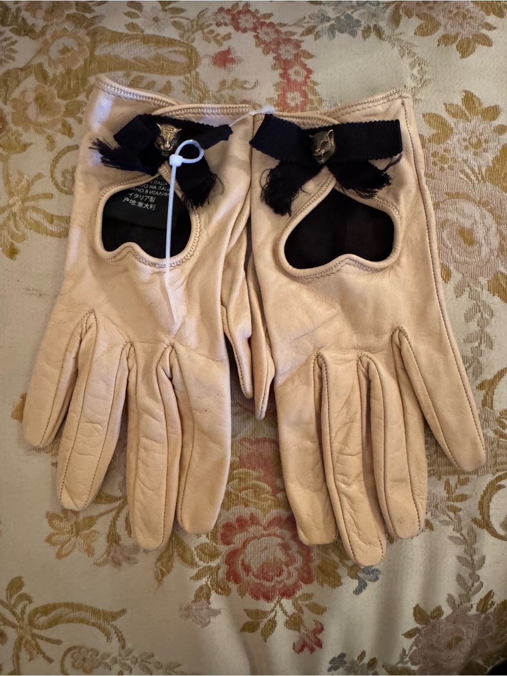 Gucci Nappa Leather New Gloves Size Small Pale Pink - Picture 9 of 13